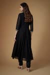 Shop_FATIZ_Black Georgette, Lycra Beads, Sequins High Neck Anarkali Set _at_Aza_Fashions