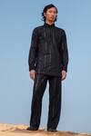 Buy_Amaare_Black Cotton, Silk Embroidery Rope Chain Kurta Set _at_Aza_Fashions