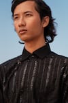 Buy_Amaare_Black Cotton, Silk Embroidery Rope Chain Kurta Set _Online_at_Aza_Fashions