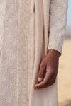 Shop_Amaare_Beige Silk Sequins Foliage Sherwani Set _Online_at_Aza_Fashions