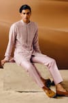 Amaare_Purple Cotton Embroidery Designer Manikya Kurta Set _Online_at_Aza_Fashions