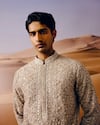 Shop_Amaare_Gray Chanderi Embroidery Vanya Designer Kurta Set 