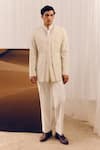 Buy_Amaare_Ivory Silk, Wool Embroidery, Sequins Marhu Bandhgala Set _at_Aza_Fashions