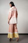 Shop_Madder Much_Blush Cotton Collared Bellona Fluted Shirt And Wide Leg Pants Set _at_Aza_Fashions