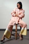 Buy_Madder Much_Blush Cotton Collared Bellona Fluted Shirt And Wide Leg Pants Set _Online_at_Aza_Fashions