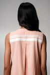Shop_Madder Much_Peach Cotton Round Neck Summer Sculpt Dress _Online_at_Aza_Fashions