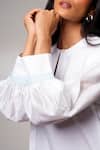 Madder Much_White Cotton Split V-neck And Orange Handloom Set _at_Aza_Fashions