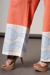 Buy_Madder Much_White Cotton Split V-neck And Orange Handloom Set 