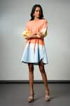 Buy_Madder Much_Multi Color Cotton V-neck Block Handloom Dress _Online_at_Aza_Fashions