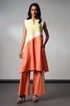 Buy_Madder Much_Multi Color Handloom , Split Kali Poise Ease Kurta And Pant Set _Online_at_Aza_Fashions