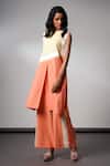 Shop_Madder Much_Multi Color Handloom , Split Kali Poise Ease Kurta And Pant Set _Online_at_Aza_Fashions