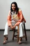 Buy_Madder Much_Multi Color Cotton Collared Handloom Top And Pant _Online_at_Aza_Fashions