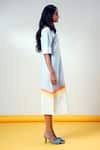 Madder Much_Blue Cotton V-neck Fiji-ni-horizon-glow Midi Dress _Online_at_Aza_Fashions