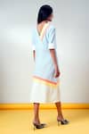 Shop_Madder Much_Blue Cotton V-neck Fiji-ni-horizon-glow Midi Dress _at_Aza_Fashions