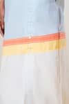 Shop_Madder Much_Blue Cotton V-neck Fiji-ni-horizon-glow Midi Dress _Online_at_Aza_Fashions