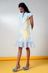 Shop_Madder Much_Blue Cotton Embroidery Keyhole Neck Ice Handloom Dress _Online_at_Aza_Fashions