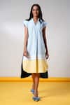 Madder Much_Multi Color Cotton V-neck Multi-color Handloom Midi Dress _Online_at_Aza_Fashions