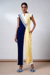 Buy_Madder Much_Multi Color Handloom Cotton Split V-neck Jumpsuit _at_Aza_Fashions