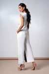 Shop_Madder Much_Multi Color Handloom Cotton Split V-neck Jumpsuit _at_Aza_Fashions