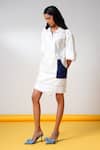 Buy_Madder Much_White Cotton Collared Malik Denim Dream Short Dress _Online_at_Aza_Fashions