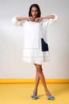 Shop_Madder Much_White Cotton Collared Malik Denim Dream Short Dress _Online_at_Aza_Fashions