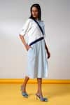 Buy_Madder Much_Blue Cotton V-neck Fiji Celestial Horizon Dress _at_Aza_Fashions