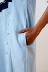 Madder Much_Blue Cotton V-neck Fiji Celestial Horizon Dress _at_Aza_Fashions