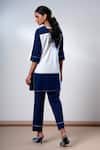 Shop_Madder Much_Blue Cotton Round Neck Indigo Handloom Kurta And Pant Set _at_Aza_Fashions