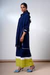 Buy_Madder Much_Blue Cotton Collared Indigo Handloom Kurta And Pant Set 