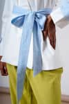 Buy_Madder Much_White Cotton V-neck Top And Olive Pant Set 