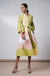 Shop_Madder Much_Multi Color Cotton Collared Wild Grove Midi Dress With Belt _Online_at_Aza_Fashions