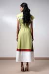 Shop_Madder Much_Olive Green Cotton Open Neck Midi Dress With Belt _at_Aza_Fashions