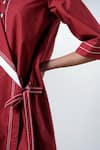 Buy_Madder Much_Red Cotton Round Neck Brick Modern Angle Dress _Online_at_Aza_Fashions