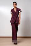 Shop_Madder Much_Brown Cotton Fold And Flow Wrap Top With Pants _Online_at_Aza_Fashions