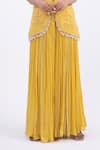 Buy_Merge Design_Yellow Organza, Chiffon Mirrors, Pearls Work Peplum Kurta Set _Online_at_Aza_Fashions
