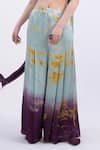Shop_Merge Design_Wine Modal, Satin Sequins Embroidered Crop Top Set _Online_at_Aza_Fashions