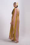 Shop_Merge Design_Multi Color Georgette Beads V-neck Kaftan _at_Aza_Fashions