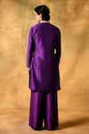 Shop_MUKTI AND KAVITH CASA_Purple Silk Embroidery Royal Dusk Kurta Set _at_Aza_Fashions