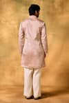 Shop_MUKTI AND KAVITH CASA_Pink Tissue Embroidery Blush Bloom Kurta Set _at_Aza_Fashions