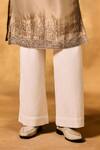 Buy_MUKTI AND KAVITH CASA_Gold Tissue Embroidery Dawn Kurta Set _Online_at_Aza_Fashions