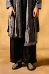 MUKTI AND KAVITH CASA_Gray Tissue Embroidery Smoky Moon Kurta Set _Online_at_Aza_Fashions