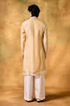 Shop_MUKTI AND KAVITH CASA_Beige Tissue Embroidery Sandy Dunes Kurta Set _at_Aza_Fashions