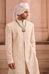 Buy_MUKTI AND KAVITH CASA_Ivory Lucknowi Sherwani Set _Online_at_Aza_Fashions