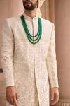 Buy_MUKTI AND KAVITH CASA_Ivory Silk Embroidery, Beads Legacy Sherwani Set _Online_at_Aza_Fashions