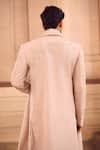 Shop_MUKTI AND KAVITH CASA_Pink Silk Embroidery Blush Resham Sherwani Set _at_Aza_Fashions