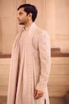 Buy_MUKTI AND KAVITH CASA_Pink Silk Embroidery Blush Resham Sherwani Set _Online_at_Aza_Fashions