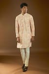 Arihant Rai Sinha_White Cotton, Polyester, Viscose Embroidery, Sequins Thread Work Kurta Set _at_Aza_Fashions