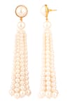Shop_Anaash_White Pearls Designer Tassel Earrings _at_Aza_Fashions
