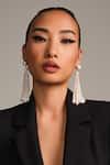 Buy_Anaash_White Pearls Designer Tassel Earrings _at_Aza_Fashions
