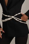 Shop_Anaash_White Pearls Designer Tier Belt _at_Aza_Fashions